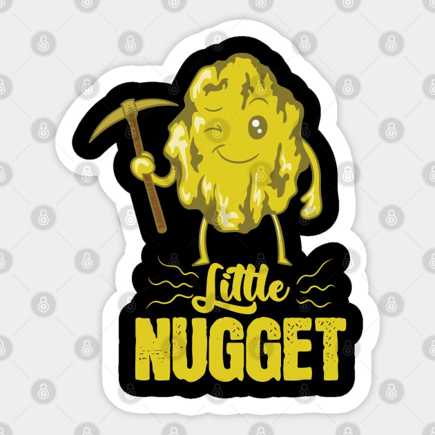 Small gold nugget with pickaxe Sticker by dieEinsteiger